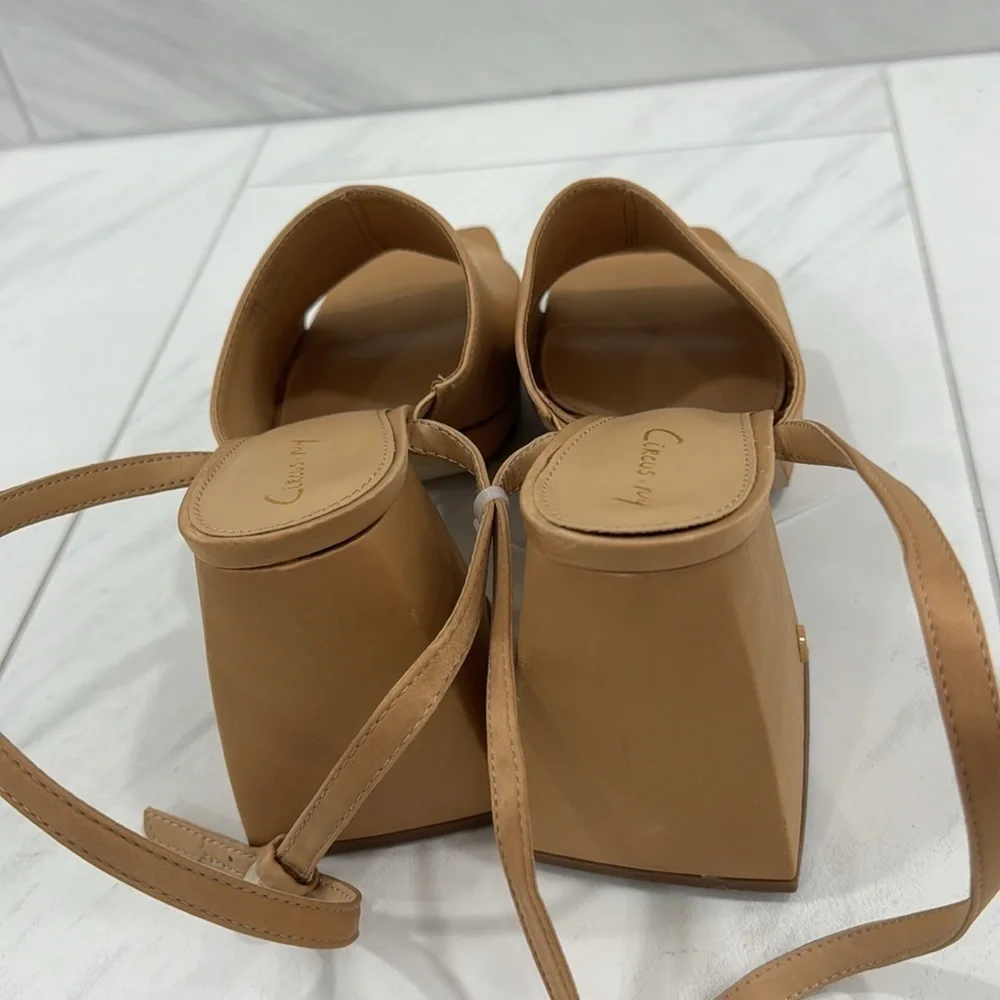 Circus by Sam Edelman Rosa Beige Miranda Platform Ankle Strap Sandal - Size 7.5